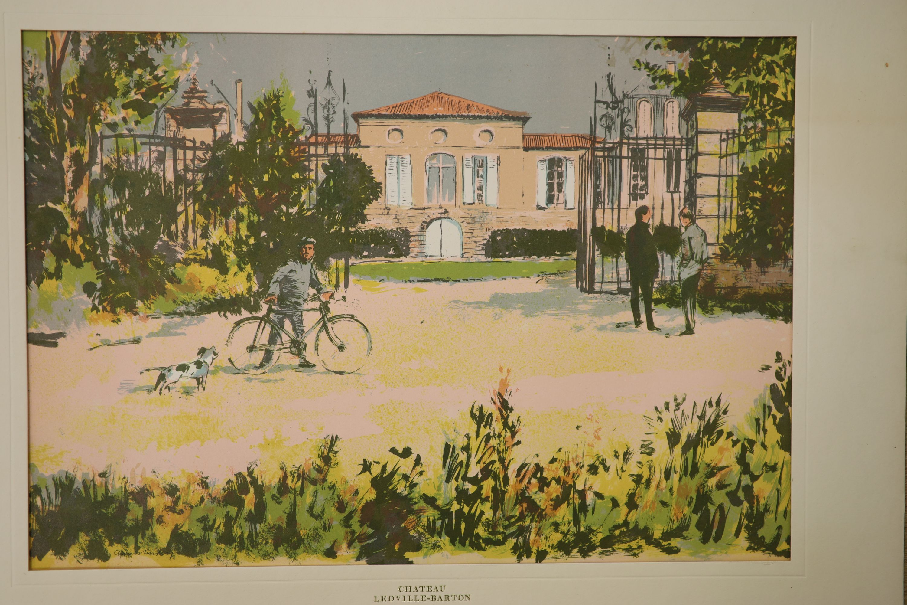 Charles Mozley (1914-1991), three lithographs of French wine chateau